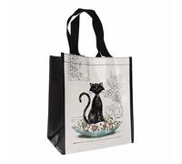 Sac cabas plastique recyclé Chat Sur Coussin Kiub Bug Art - noir/blanc - TU