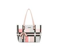 Sac Cabas pour Femme à Carreaux avec Noeud Breloque Décoratif Gallantry Rose Rose