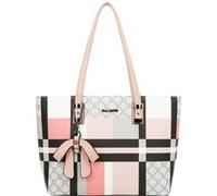 Sac Cabas pour Femme à Carreaux avec Nœud Breloque Décoratif Gallantry Rose Rose G