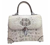Sac cabas pour femme, créateur de mode, en cuir de crocodile véritable, petit sac à main prune pour femme, en cuir d'alligator véritable, orné de clous.