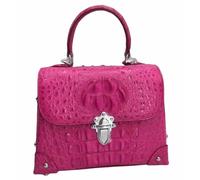 Sac cabas pour femme, créateur de mode, en cuir de crocodile véritable, petit sac à main prune pour femme, en cuir d'alligator véritable, orné de clous.