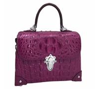 Sac cabas pour femme, créateur de mode, en cuir de crocodile véritable, petit sac à main prune pour femme, en cuir d'alligator véritable, orné de clous.