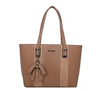 Sac Cabas pour Femme Effet Python avec N?ud Breloque Décoratif Gallantry Rose Rose