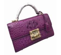 Sac cabas pour femme en cuir d'alligator véritable, petit sac à main blanc en cuir façon crocodile avec fermeture à cadenas, sac bandoulière pour femme