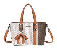 Sac Cabas pour Femme Imprimé Logo Monogramme avec N?ud et Bandoulière Gallantry Marron Marron