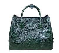 Sac cabas pour femme, sac à main violet tendance en cuir d'alligator véritable, grand sac à bandoulière en cuir de crocodile véritable.