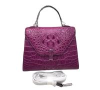 Sac cabas pour femme, taille moyenne, en cuir de crocodile véritable, sac à main pour femme en cuir d'alligator exotique, bandoulière trois-en-un