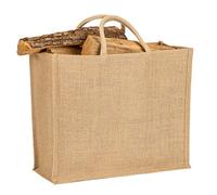Sac Cabas Réutilisable Toile de Jute 29L 45x21x39cm, Sac de Courses, sac à Buches