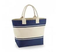 Sac cabas shopping ou plage en toile - QD26 - bleu marine Bleu