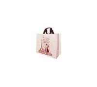 Sac cabas SPHERE Tisse Amour Paris 33 L polypropylène 43 x 20 x 38 cm Blanc cassé/Rose/Brun