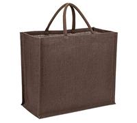 Sac Cabas Toile de Jute 29L 45x21x39cm, Coloris Marron chocolat - Sac de courses, shopping