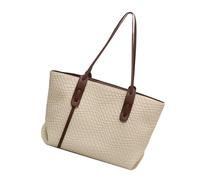 Sac Cabas Tressé Pour Femme - Tote Bag en Simili Cuir | Grande Capacité Léger pour Filles Courses Voyage Piscine