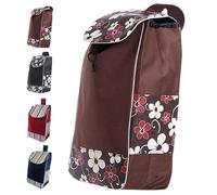 Sac Caddie Réutilisable 36L, Sac de Courses réutilisable en Tissu Type Oxford, Sac de Rechange Pliable et résistant à l’Eau pour Chariot de marché pour supermarché et Shopping Quotidien (Marron)