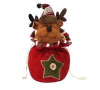 Sac Cadeau - 10,24 Pouces, Décoration De Noël En Tissu | Sac De - Sacs Tricoté Réutilisable Avec Motif Bonhomme De Neige Renne Du Père Noël