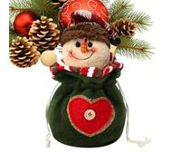 Sac Cadeau - 10,24 Pouces, Décoration De Noël En Tissu | Sac De - Sacs Tricoté Réutilisable Avec Motif Bonhomme De Neige Renne Du Père Noël