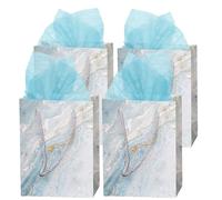 Sac Cadeau 4 Pièces Avec Feuilles de Papier Cadeau - Inspirant, Carré, en Papier - Pour Anniversaire et Rangement des Cadeaux