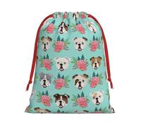 Sac cadeau amusant avec cordon de serrage imprimé chien anglais pochette réutilisable décoration festive fête sac de rangement quotidien