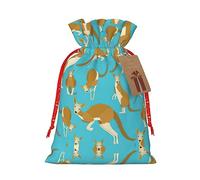 Sac cadeau amusant avec imprimé zoo kangourou de dessin animé, peut également être utilisé pour offrir des cadeaux