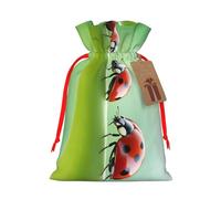 Sac cadeau amusant coccinelle avec poignées et étiquette, parfait pour Noël, anniversaire, mariage ou cadeau quotidien - (M)