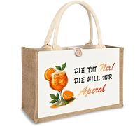 Sac cadeau Aperol en jute de qualité supérieure, taille XXL, coffret cadeau avec accessoires Aperol Spritz pour femme, collègue et petite amie, idéal pour les garden-parties et les balades en voiture.