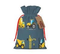 Sac cadeau avec cordon de serrage imprimé camion de machines lourdes, sachets réutilisables, cadeaux de fête, mariage, festival, anniversaire