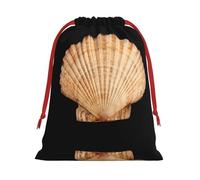 Sac cadeau avec cordon de serrage imprimé coquillage festonné, durable et polyvalent, parfait pour les occasions festives