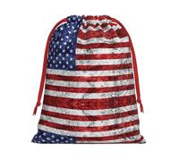 Sac cadeau avec cordon de serrage imprimé drapeau américain indépendance du 4 juillet, durable et polyvalent, parfait pour les occasions festives