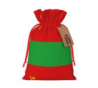 Sac cadeau avec cordon de serrage imprimé drapeau de la Biélorussie pour fête, bonbons, cadeaux de Noël