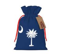Sac cadeau avec cordon de serrage imprimé drapeau de la Caroline du Sud, pochette pour bijoux, bonbons, anniversaire, mariage