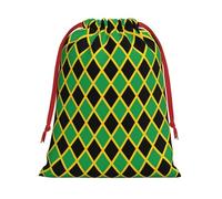 Sac cadeau avec cordon de serrage imprimé drapeau de la Jamaïque pour Noël, vacances, mariage, anniversaire S