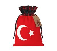 Sac cadeau avec cordon de serrage imprimé drapeau de la Turquie 21,1 x 30 cm