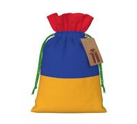 Sac cadeau avec cordon de serrage imprimé drapeau de l'Arménie pour fête de mariage, anniversaire, sac cadeau unique réutilisable en toile, 1 pièce M