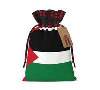 Sac cadeau avec cordon de serrage imprimé drapeau de l'État de Palestine 21,1 x 30 cm