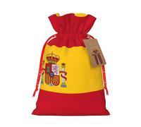Sac cadeau avec cordon de serrage imprimé drapeau espagnol pour fête de mariage, anniversaire, sac cadeau unique, sac en toile réutilisable, 1 pièce M