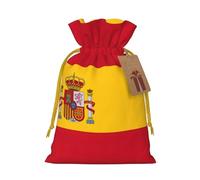 Sac cadeau avec cordon de serrage imprimé drapeau espagnol pour fête de mariage, anniversaire, sac cadeau unique, sac en toile réutilisable, 1 pièce M