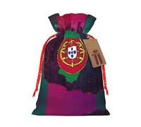 Sac cadeau avec cordon de serrage imprimé drapeau portugais abstrait Map03 pour fête, bonbons, cadeaux de Noël