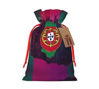 Sac cadeau avec cordon de serrage imprimé drapeau portugais abstrait Map03 pour fête, bonbons, cadeaux de Noël
