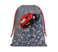 Sac cadeau avec cordon de serrage motif coccinelles avec imprimé moucheté infini, pochette réutilisable pour décoration festive, sac de rangement quotidien