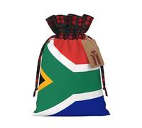 Sac cadeau avec cordon de serrage motif drapeau de l'Afrique du Sud - Deux couleurs - Pratique - Convient pour Noël et les anniversaires