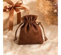 Sac cadeau avec cordon de serrage, petit sac cadeau, pochettes pour bijoux | Pochettes à bijoux avec cordon de serrage, mini sac d'emballage cadeau pour mariage, fête, anniversaire, festival (marron)