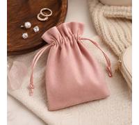 Sac cadeau avec cordon de serrage, petit sac cadeau, pochettes pour bijoux | Pochettes à bijoux avec cordon de serrage, mini sac d'emballage cadeau pour mariage, fête, anniversaire, festival (rose)