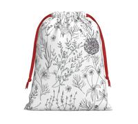 Sac cadeau avec cordon de serrage pour herbes et plantes herbacées avec ruban rouge doux et élégant pour Noël, Halloween, convient aux bonbons en carton