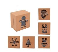 Sac Cadeau avec Fenêtre Transparente Boîtes à bonbons et biscuits de Noël, coffret cadeau en papier kraft, boîtes friandises for boulangerie avec fenêtre transparente(12pcs C)