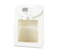 Sac Cadeau avec Fenêtre Transparente Boîtes cadeaux en papier kraft avec fenêtre transparente, 50/100 pièces, for dragées de mariage(Medium-White,50pcs)