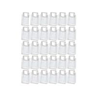 Sac Cadeau Avec Fenêtre Transparente Lot de 10/20/30 sachets cadeaux transparents et imperméables avec poignées en cuir blanc(30PCS,24x21x12cm)