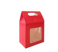 Sac Cadeau Avec Fenêtre Transparente Lot de 10 ou 20 sacs cadeaux portables en papier kraft, d'emballage for bonbons mariage(Bright,13.6x8x19.5cm)