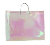 Sac Cadeau avec Fenêtre Transparente Lot de 10 sacs fourre-tout grande capacité, à bandoulière, main laser, étanches, écologiques, courses transparents(50 * 42 * 14cm)