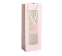 Sac Cadeau avec Fenêtre Transparente Lot de 30 ou 50 sachets cadeaux fleuris avec fenêtre transparente for la fête des mères, Saint-Valentin, un mariage, femmes enseignants(Pink,50PCS_13X8.5X34CM)
