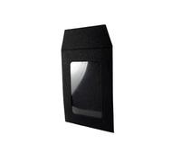 Sac Cadeau avec Fenêtre Transparente,Sac Papier Kr Lot de 100 mini enveloppes en papier kraft avec fenêtre transparente for cartes vœux, photos, cadeaux(Black,11x8.5cm)