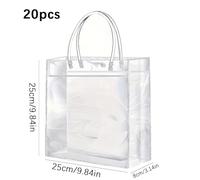 Sac Cadeau avec Fenêtre Transparente,Sac Papier Kr Lot de 20 sachets cadeaux transparents for bonbons, Noël, Halloween, souvenirs, fêtes, anniversaires, mariages(20PCS 25X25CM)